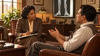 A counselor listens attentively while another person speaks with open hands, suggesting inquiry before conclusions.