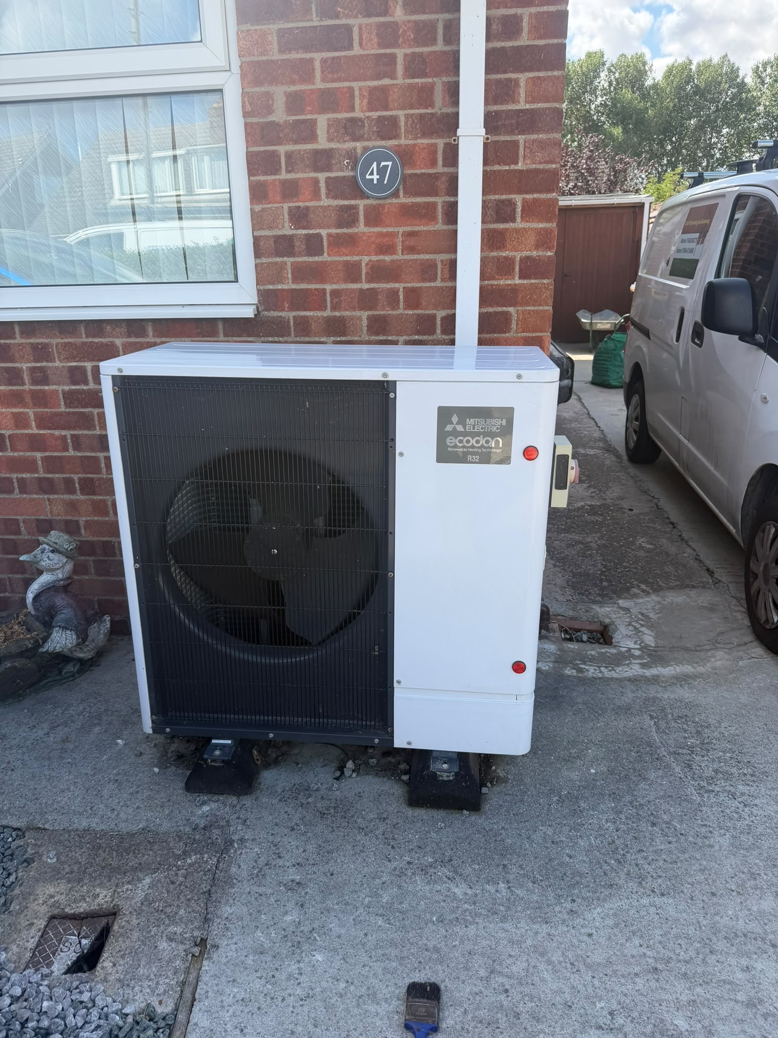 Mitsubishi Electric Ecodan R32 air source heat pump inspected by Envirowarm in Withernsea